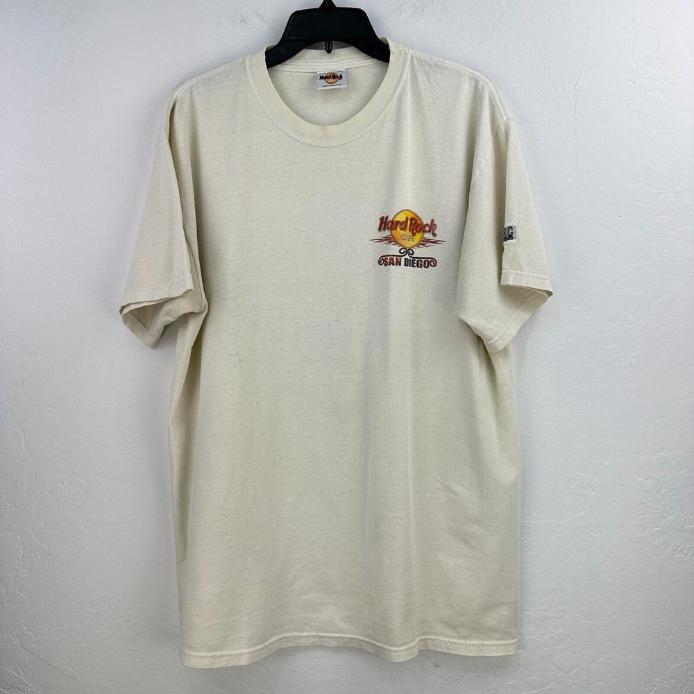 Vintage Hard Rock Cafe Tshirt Mens L White Cotton San Diego Short Sleeve‎ Comfy